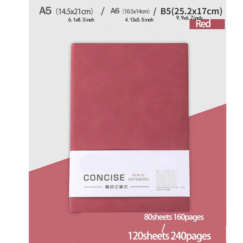 Verdicktes PU Notizbuch A5 A6 B5 | Liniert für Business - Studium Journal