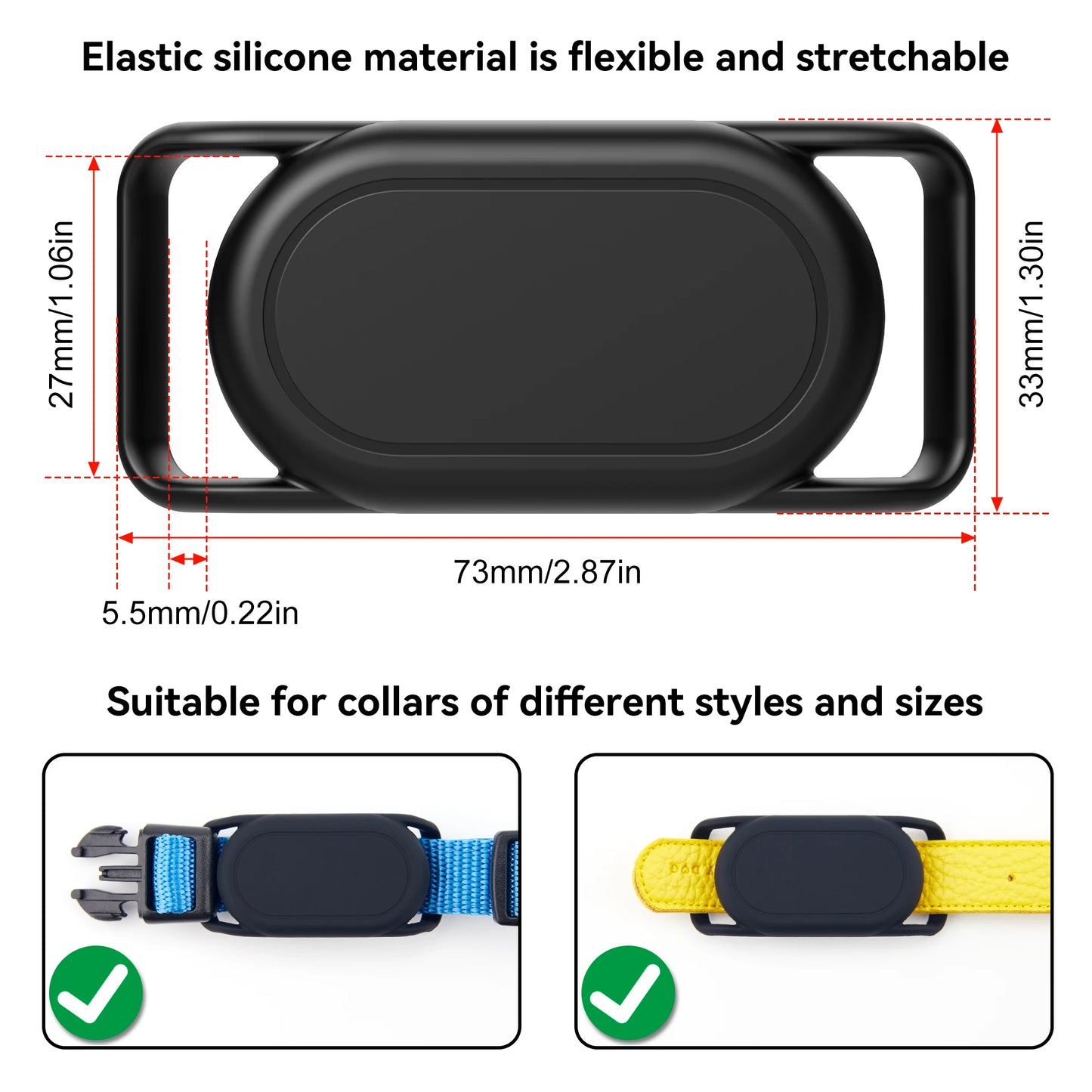 2er-Pack wasserdichte Silikonhüllen für Samsung Galaxy SmartTag2 – Ideal für Haustierhalsbänder