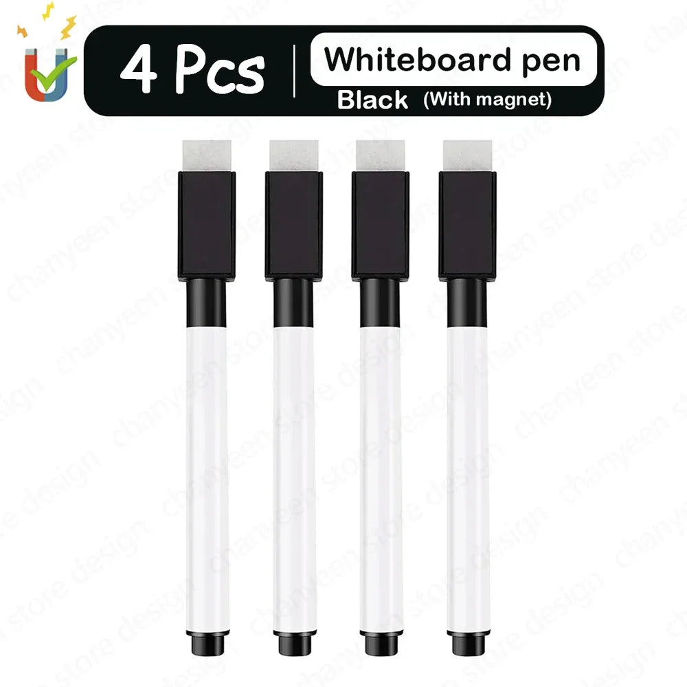 Magnetische Whiteboard-Stifte 4/8er Set – Löschbar, farbig - platzsparend