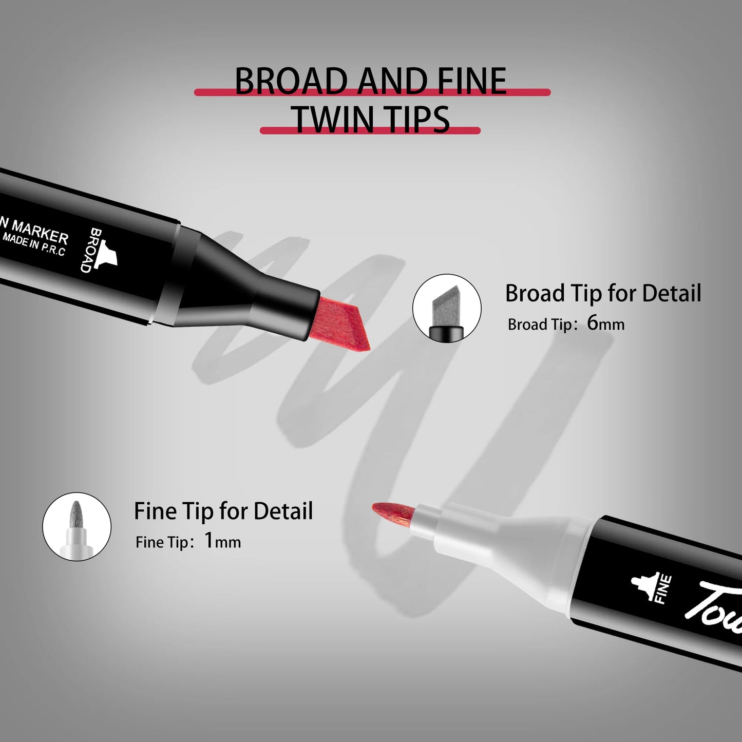 Dual Tip Permanent Marker – Hochpigmentiert, 24-262 Farben für kreative Kunst
