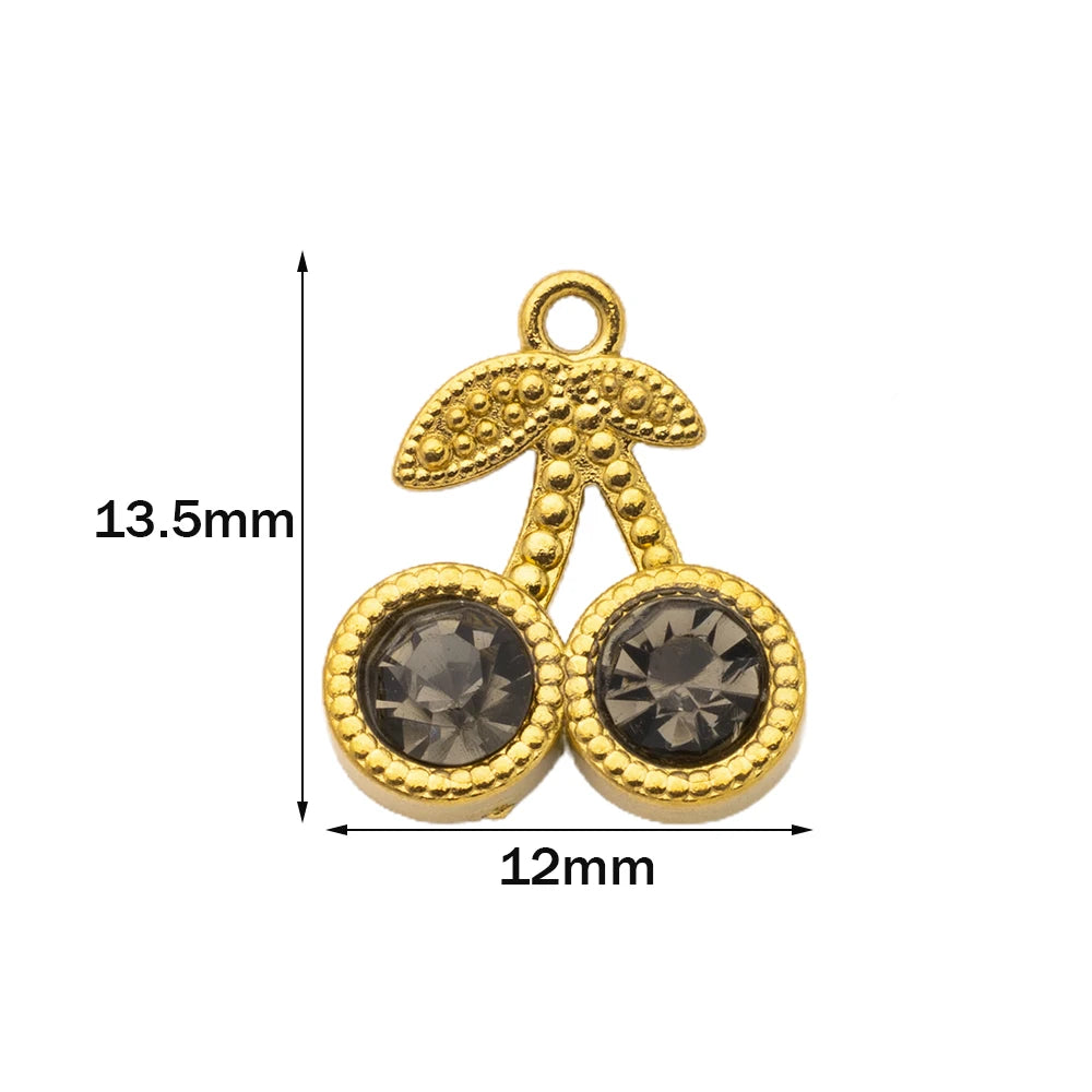 5er Set Edelstahl Charms Gold für Schmuckherstellung DIY Zubehör