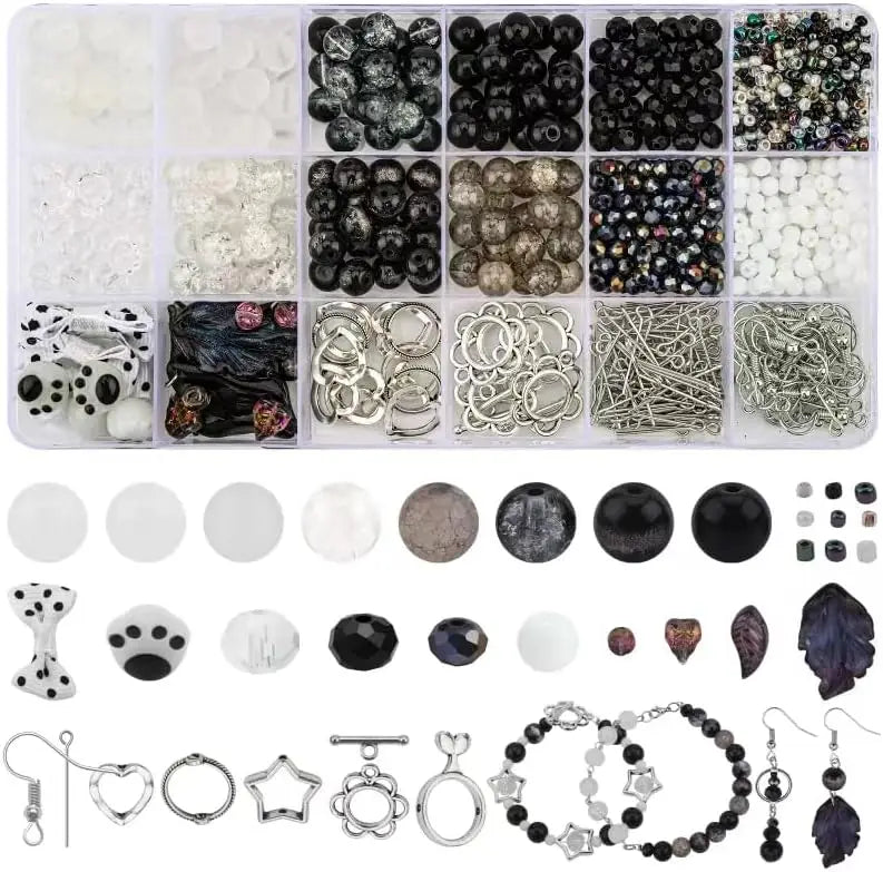 Grünes Glasperlen Set für Armband Halskette Ohrringe DIY Schmuckherstellung