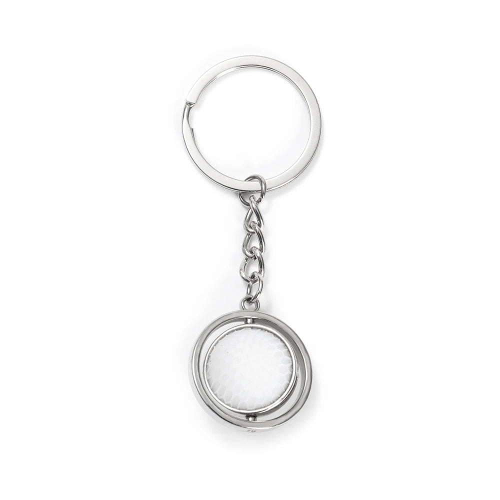 Rotierender Mini-Ball Schlüsselanhänger in Silber – Sportliche Motive, langlebig - stylisch