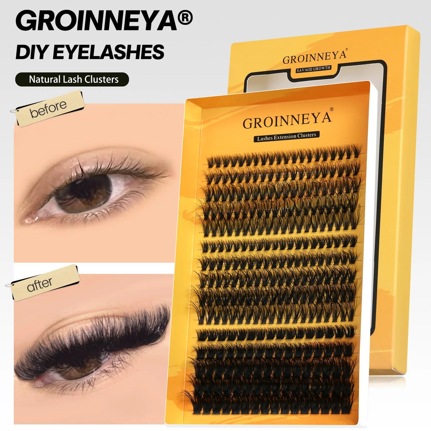 Natürlicher Glamour: Handgemachte C-Locken Cluster-Wimpern im Mix-Tablett