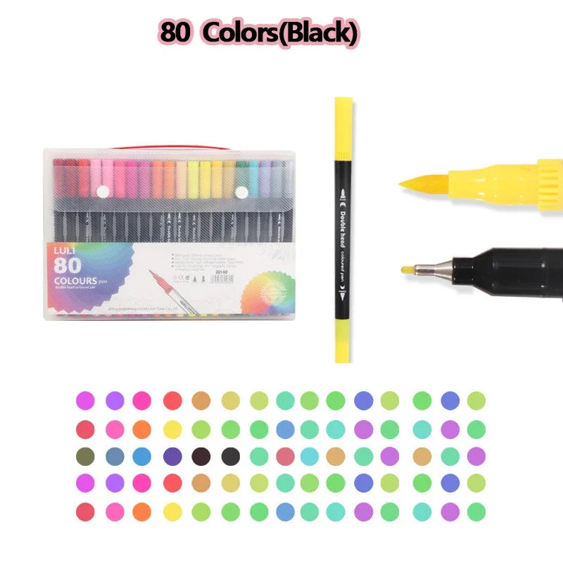 120 Farben Dual Tip Marker Set für Manga Kunst und Aquarell Zeichnung