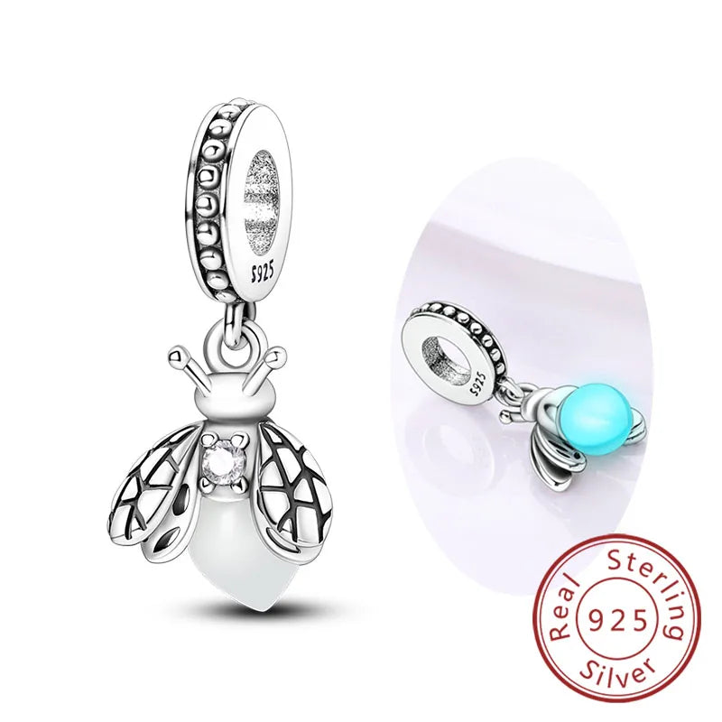 Funkelnder Schmetterlings-Charm aus 925 Sterlingsilber mit Zirkon – Elegant - Leicht