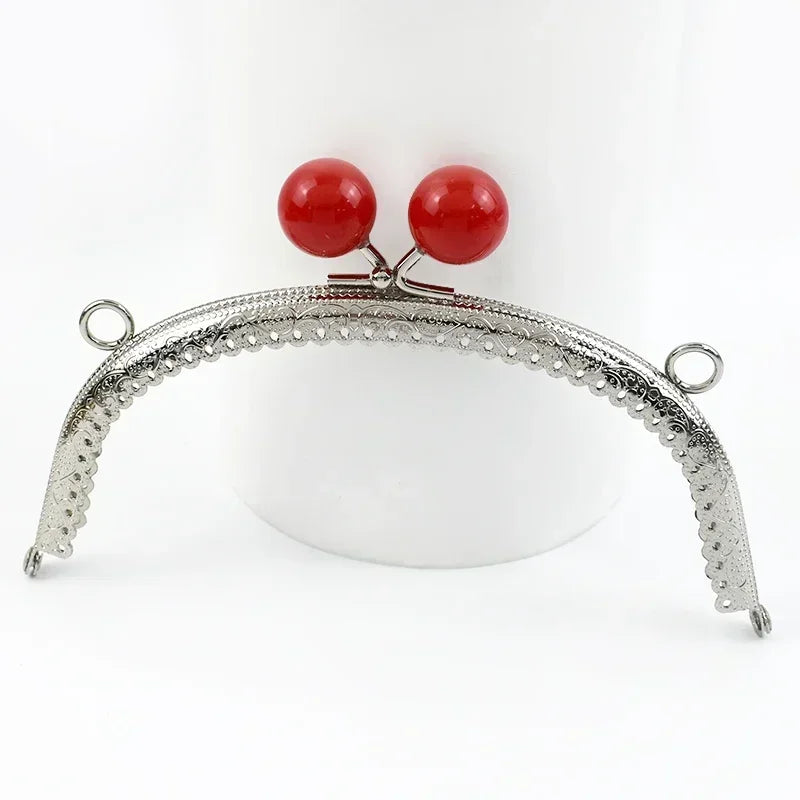 Robuster 16,5 cm Metallrahmen mit Kussverschluss - silbernem Taschengriff – DIY Set