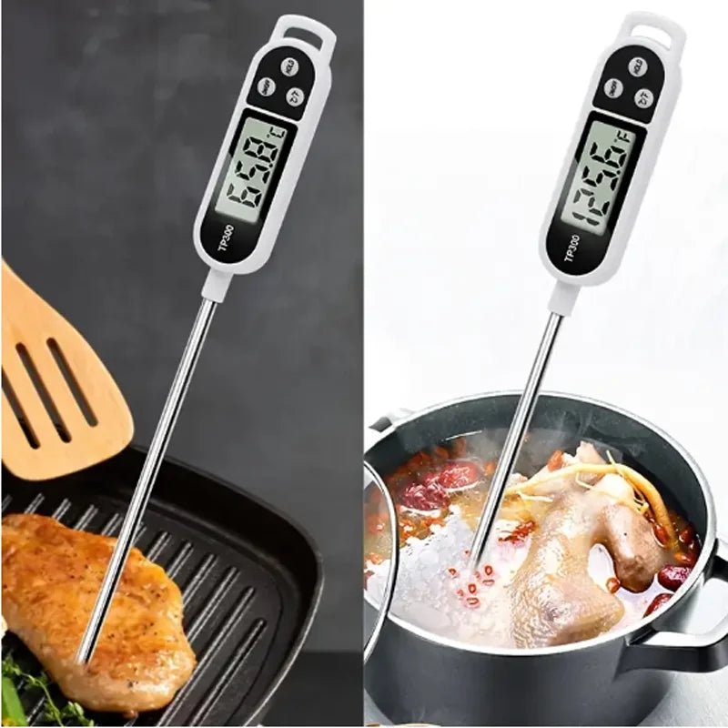 Digitales Lebensmittelthermometer mit Echtzeit LCD Anzeige für Küche