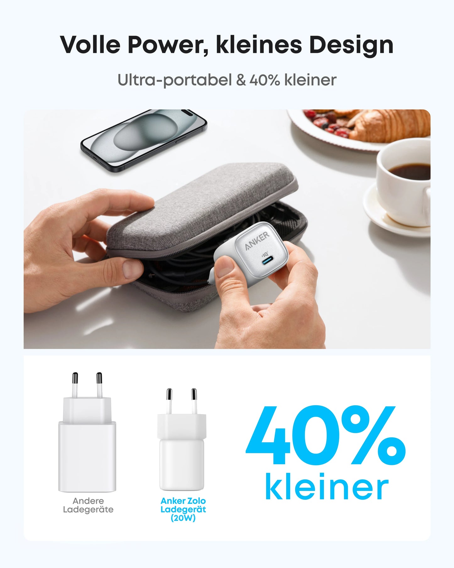 20W USB-C Schnellladegerät mit Ice-Chip Kühlung - klappbarem Stecker