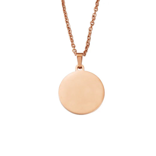 Set aus 10 runden Edelstahl Anhänger Halsketten zum Individualisieren