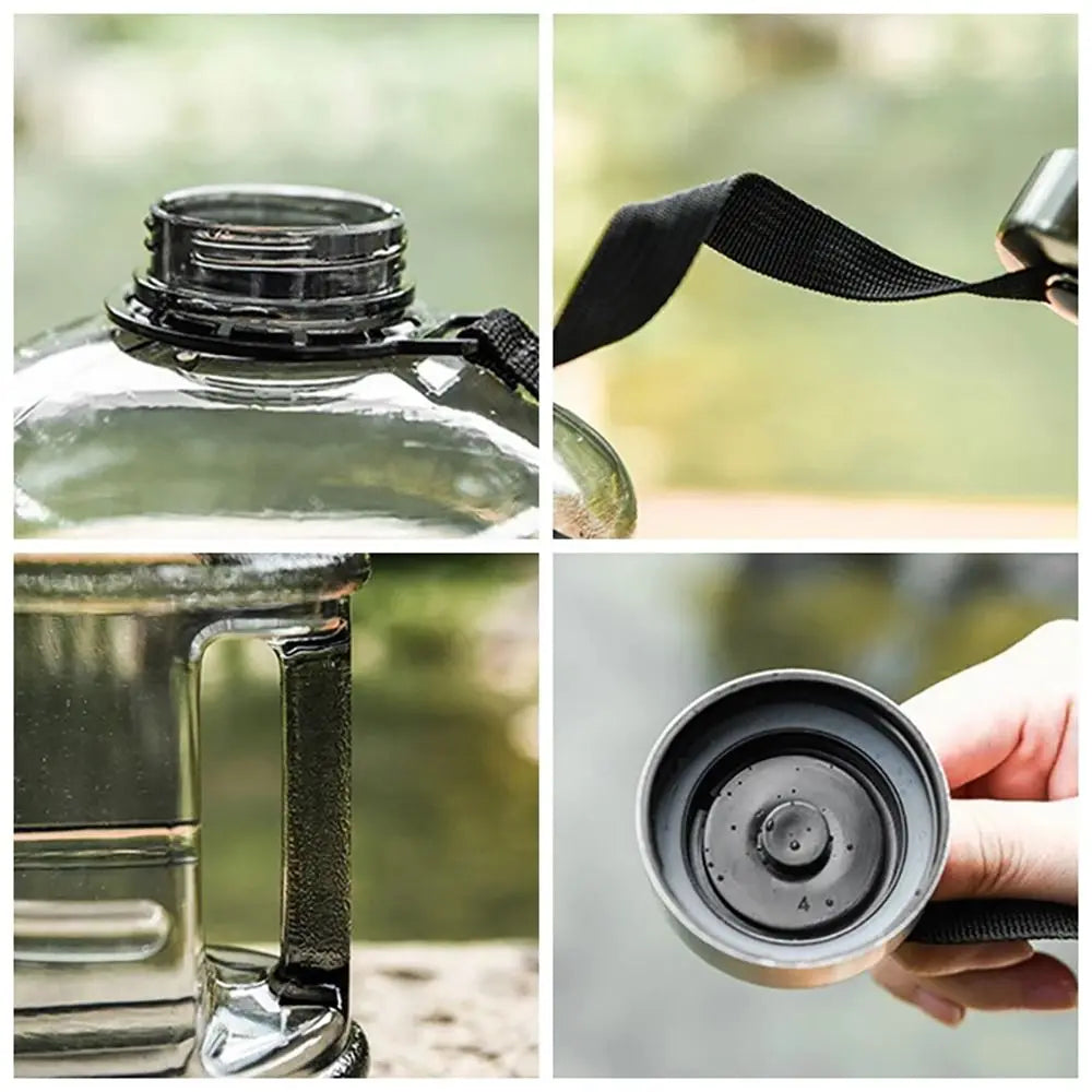 Große 2L Sport-Wasserflasche PETG mit Griff – BPA-frei, ideal für Outdoor & Gym