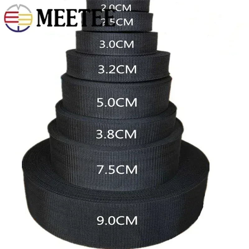10 m Polyester Gurtband schwarz 20-100 mm Meterware Nähzubehör