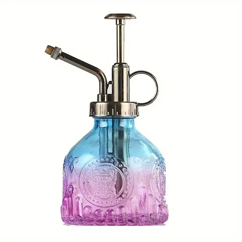 Glas Bewaesserung Spray Flasche mit Vintage Bronze Pumpe fuer Pflanzen