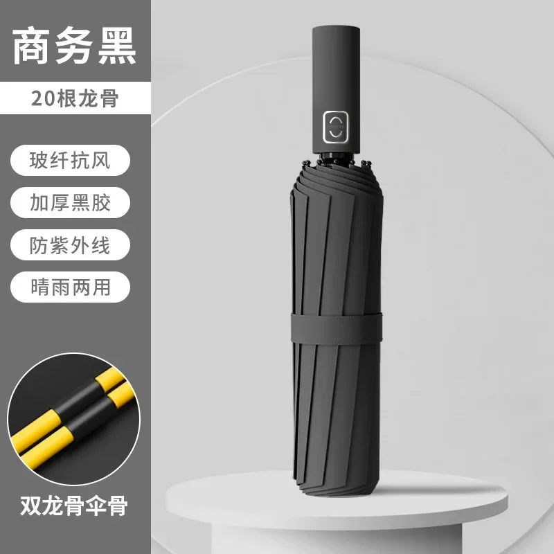 Automatischer Faltschirm Sonnen- Regenschutz doppelt 3-fach faltbar Nylon