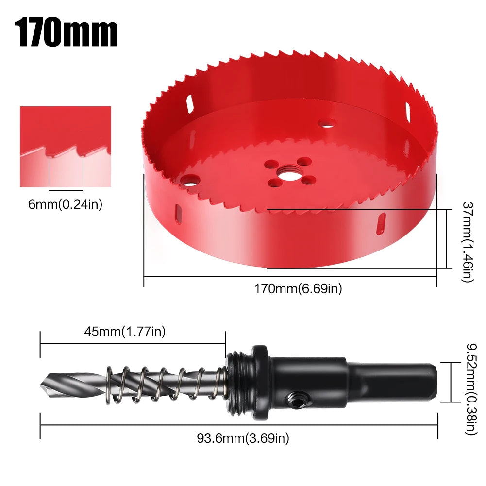 Vielseitige 15-200mm Lochsäge HSS M42 Bimetall für Metall Holz Kunststoff DIY