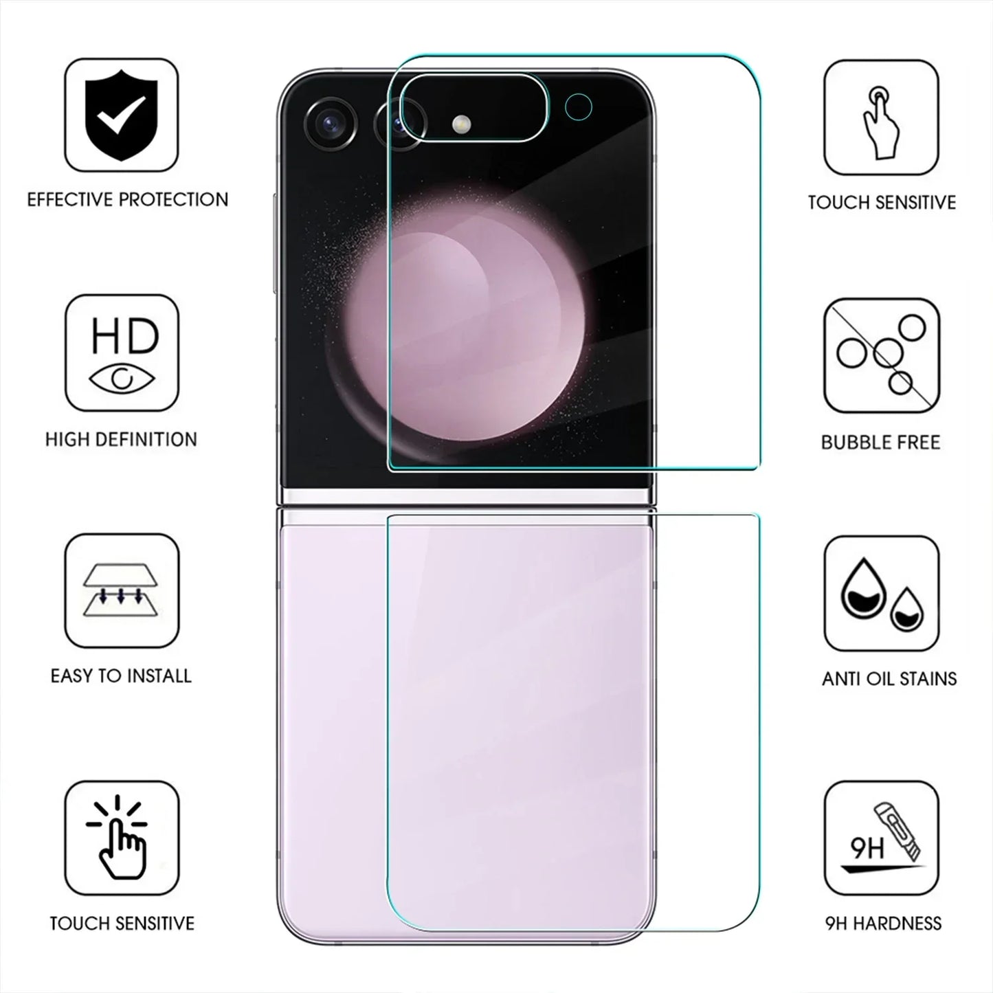 Dünner klarer Front-Displayschutz aus gehärtetem Glas für Galaxy Z Flip 7