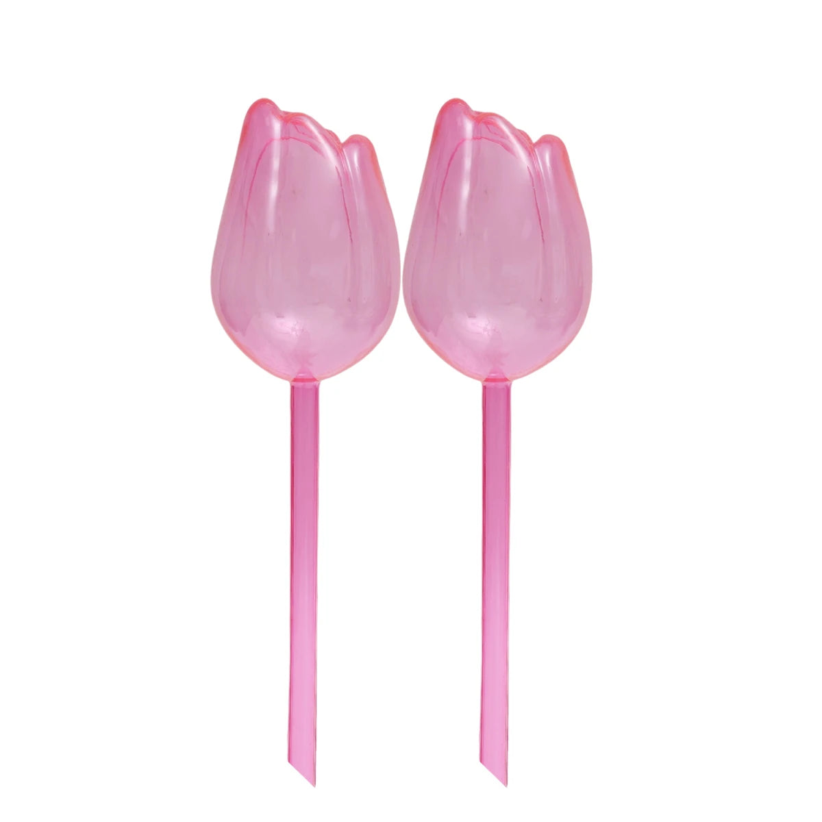 Selbstbewässernde Tulpenbewässerung aus Kunststoff – Tropfsystem in Rosa - Lila, 4er Set