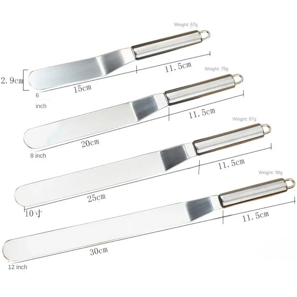 Edelstahl Kuchen-Spachtel 6-12 Zoll | Präzises Cremewerkzeug für Profi - Hobby