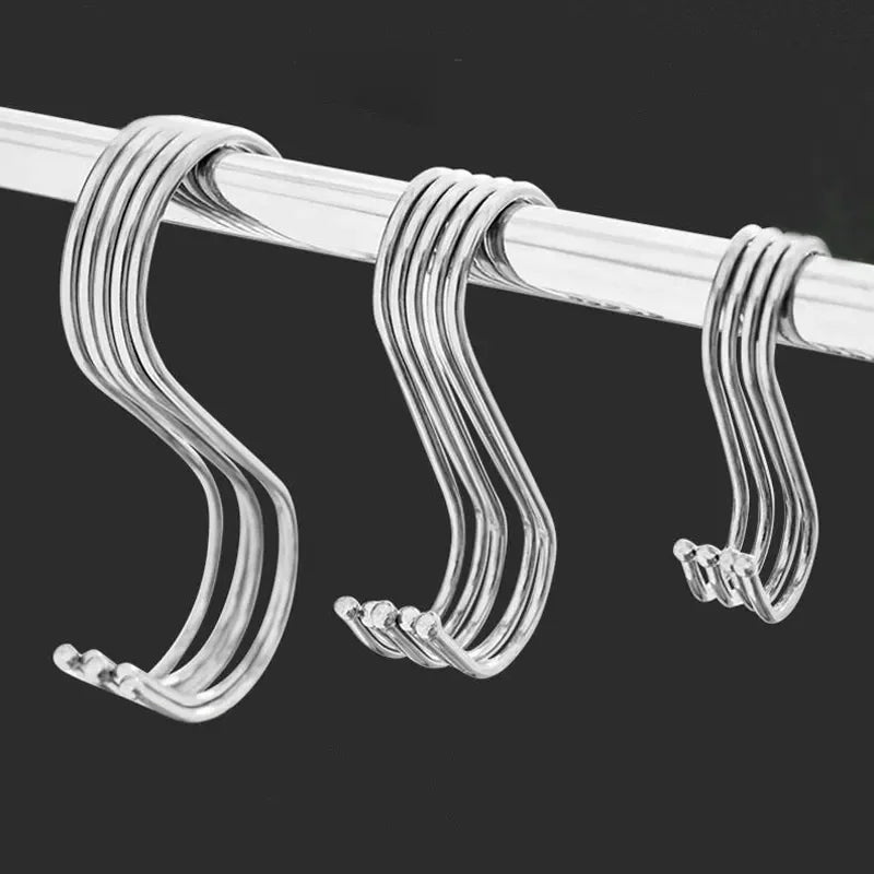 Multifunktionale Edelstahl S-Haken mit scharfer Spitze – 50 Stück 7 cm robust - rostfrei