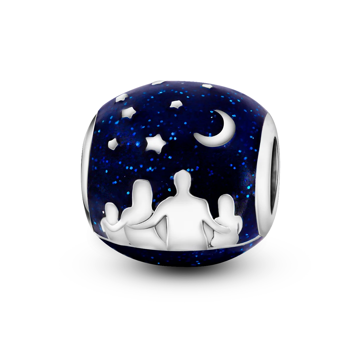 Edler Charm-Anhänger aus 925er Silber mit funkelndem blauem Zirkon – perfekt für DIY-Schmuck