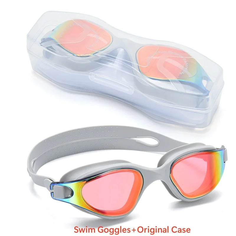 Professionelle Schwimmbrille mit Silikonrahmen und UV-Schutz für Erwachsene