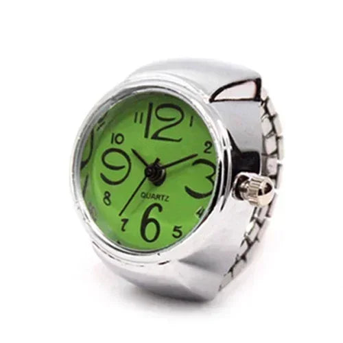 Mini Fingeruhr mit elastischem Band – Vintage Design für Damen - Herren
