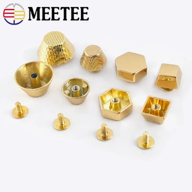 Metall Nieten Set Gold 10 20 30 Stück für Taschen DIY Lederhandwerk