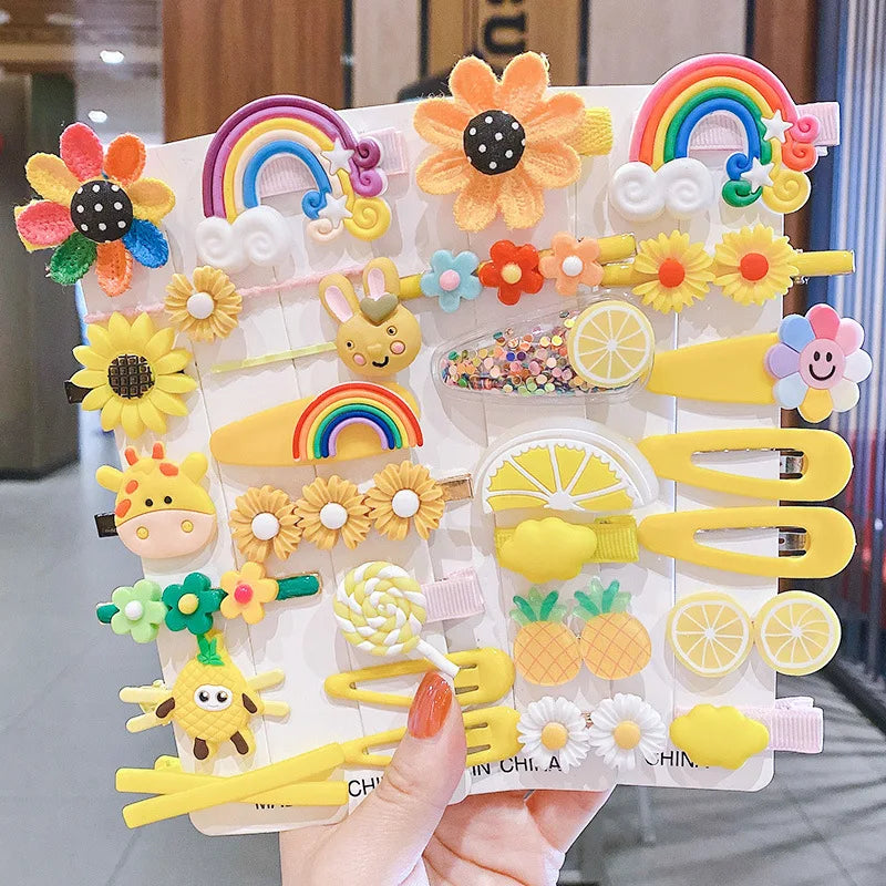 Bunte Cartoon Haargummis - Clips für Mädchen 1-3 Jahre – sanfter Halt - süßes Design