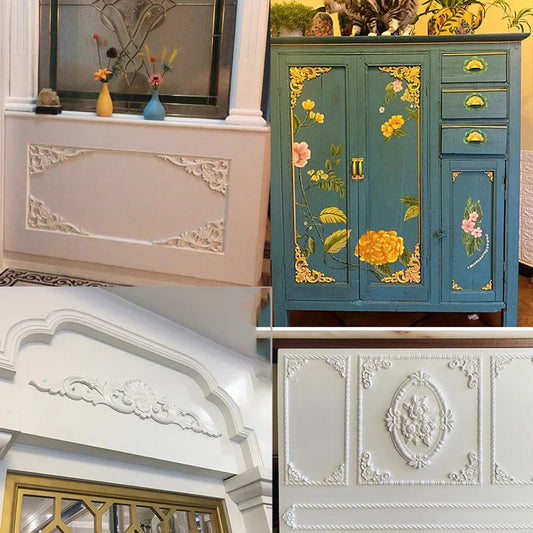 Dekoratives Holz-Onlay für Möbel & Heim – Vintage-Design