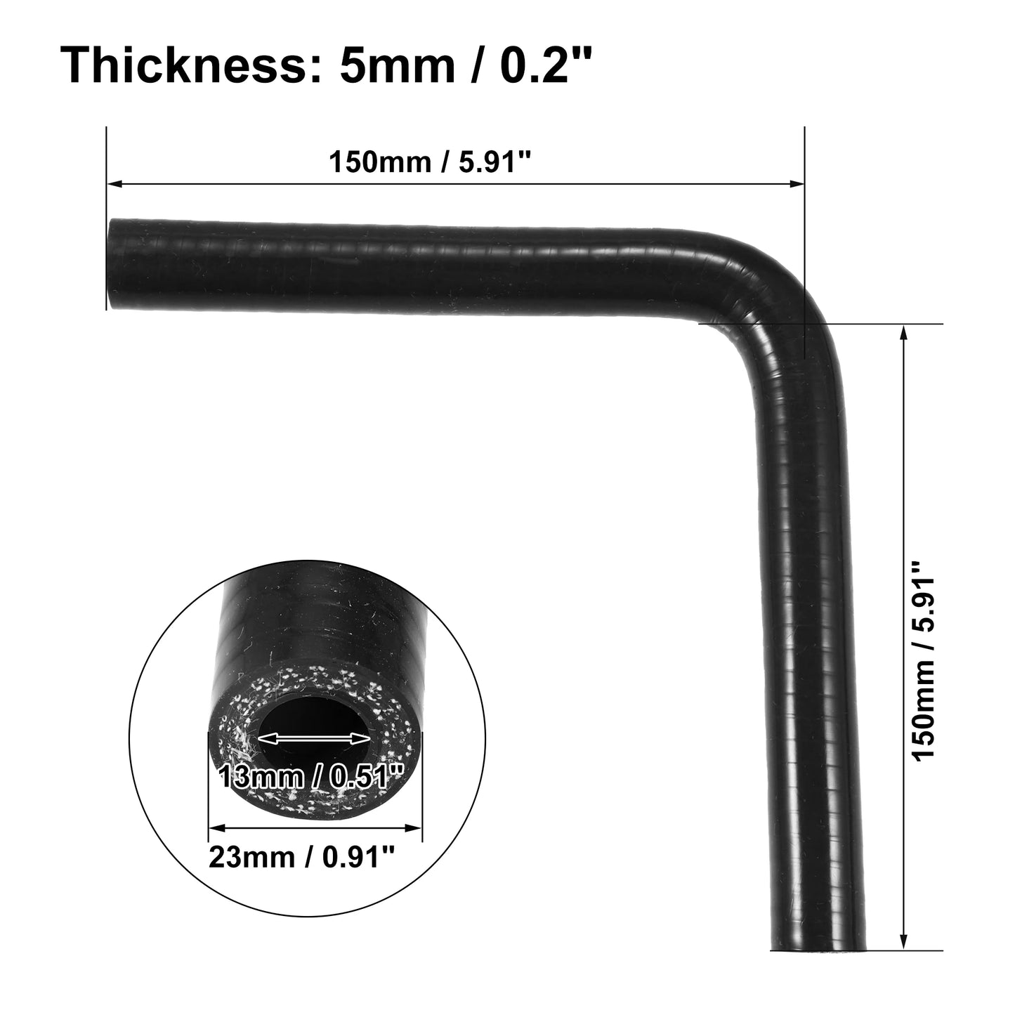 90 Grad Winkel Silikon Schlauchkupplung für Ladeluftkühler 150x150 mm