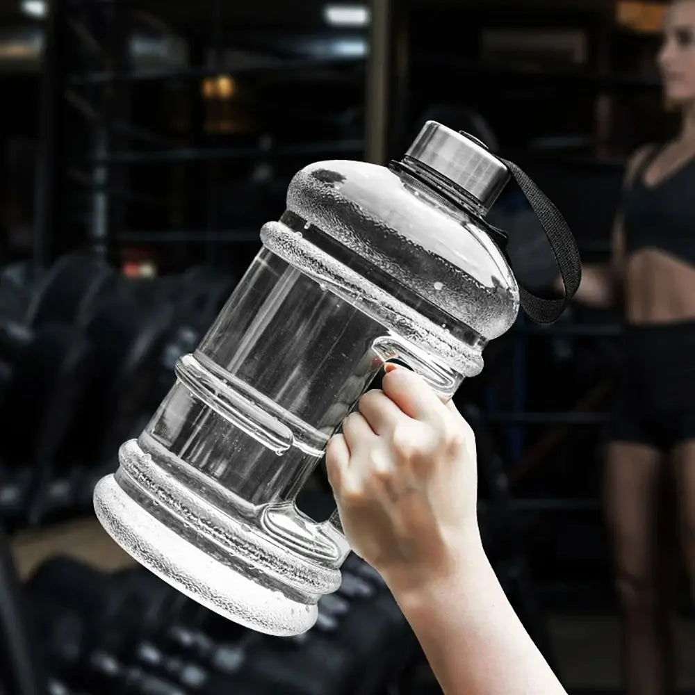 Große 2L Sport-Wasserflasche PETG mit Griff – BPA-frei, ideal für Outdoor & Gym