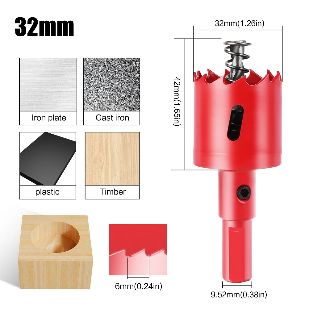 Vielseitige 15-200mm Lochsäge HSS M42 Bimetall für Metall Holz Kunststoff DIY