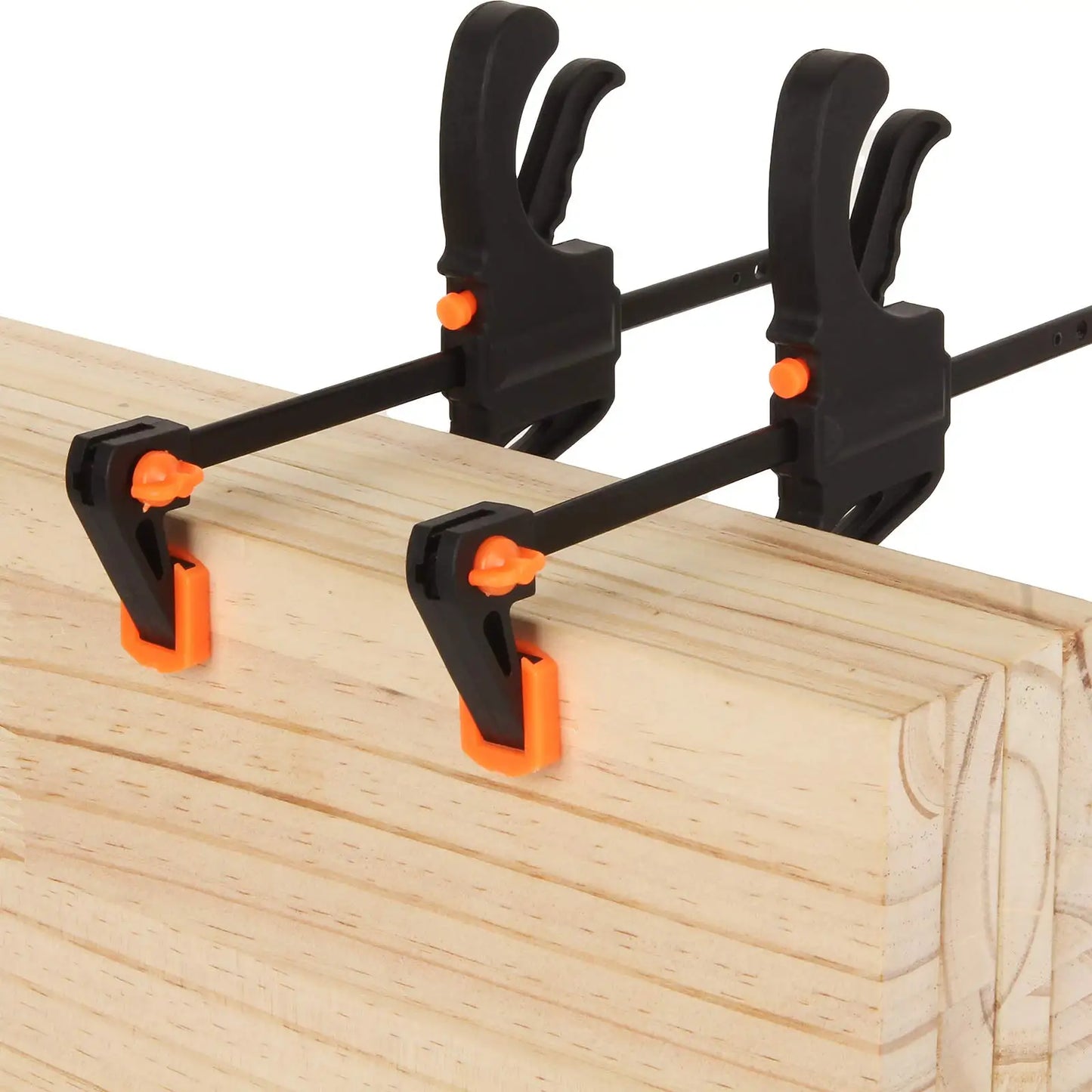 Sicher - Kratzfrei: 2/5er 4 Zoll Schnellspann-Klemm Set in Schwarz - Orange