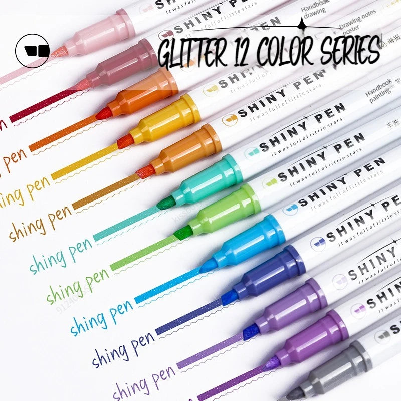 4 Farben Pastell Textmarker Set mit feiner Pinselspitze für Schule Büro