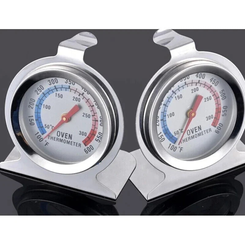Haushaltsthermometer aus Edelstahl mit großem Zifferblatt für Ofen und Küche