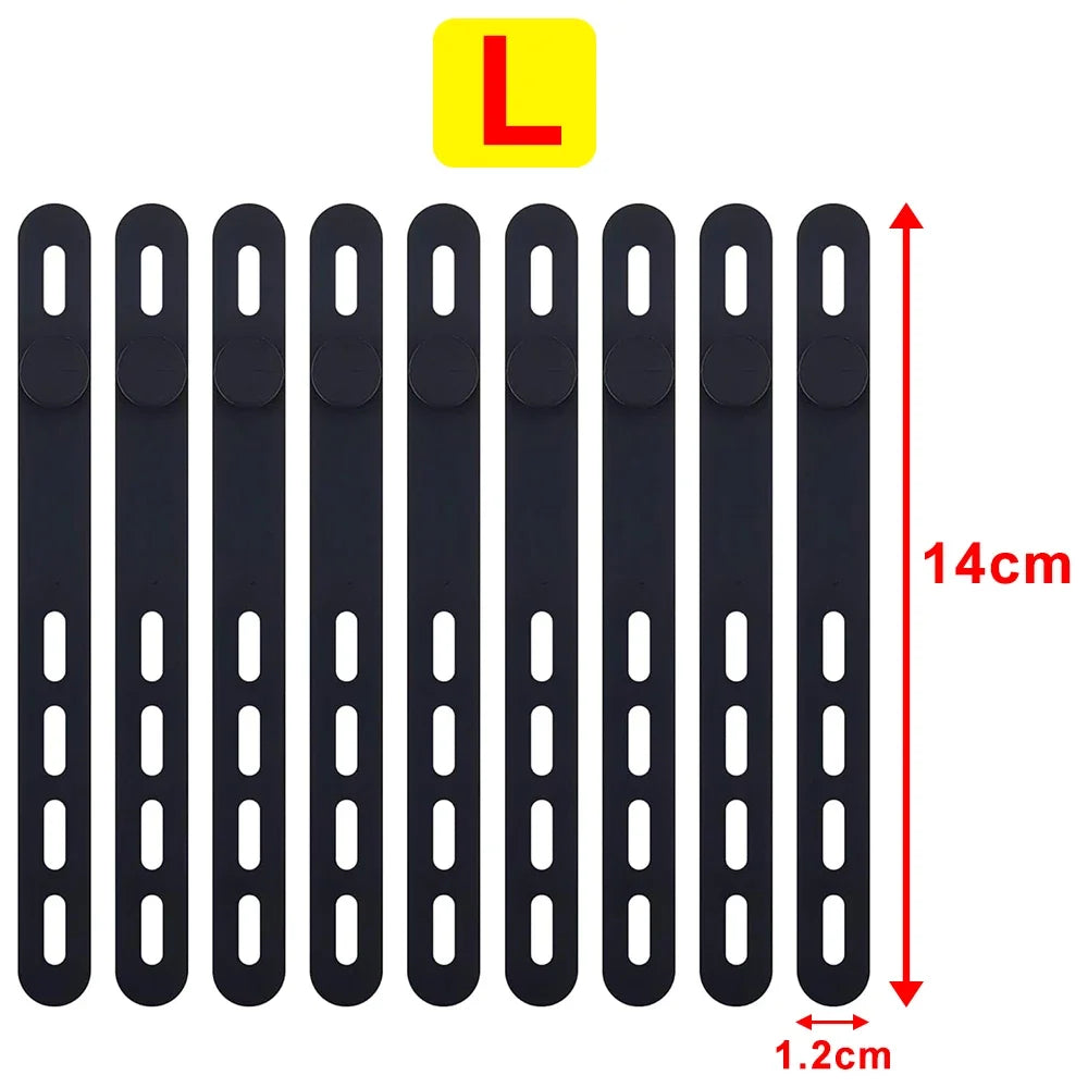 Elastische Silikon Kabelbinder 12mm Weich Verstellbar Wiederverwendbar