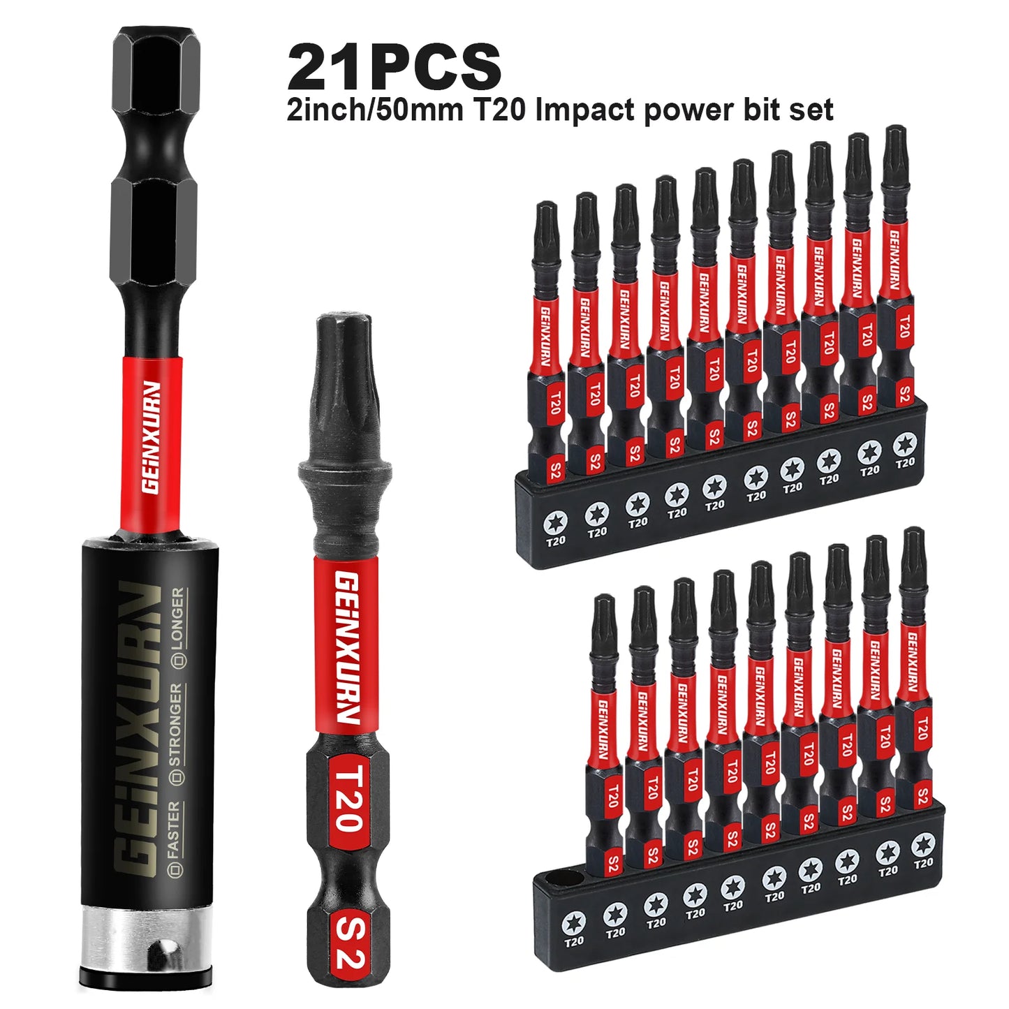 2 Zoll T20 Torx Schraubendreher-Set Magnetisch S2 Stahl 30-49 Teile