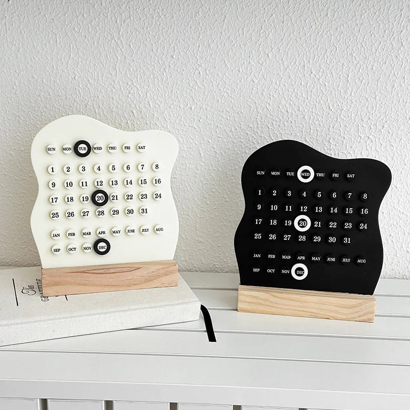 Montessori Holz Kalender: Einstellbar, nachhaltig - stilvoll für Büro - Zuhause