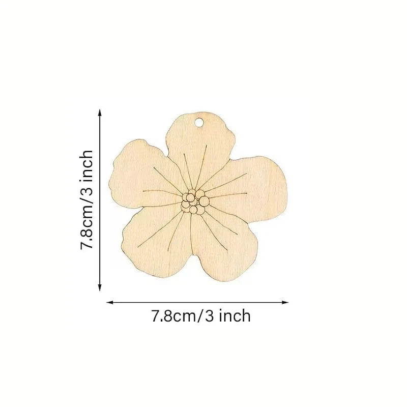 10 Holzanhänger Frühlingsblumen Rose Sonnenblume Dekoration DIY