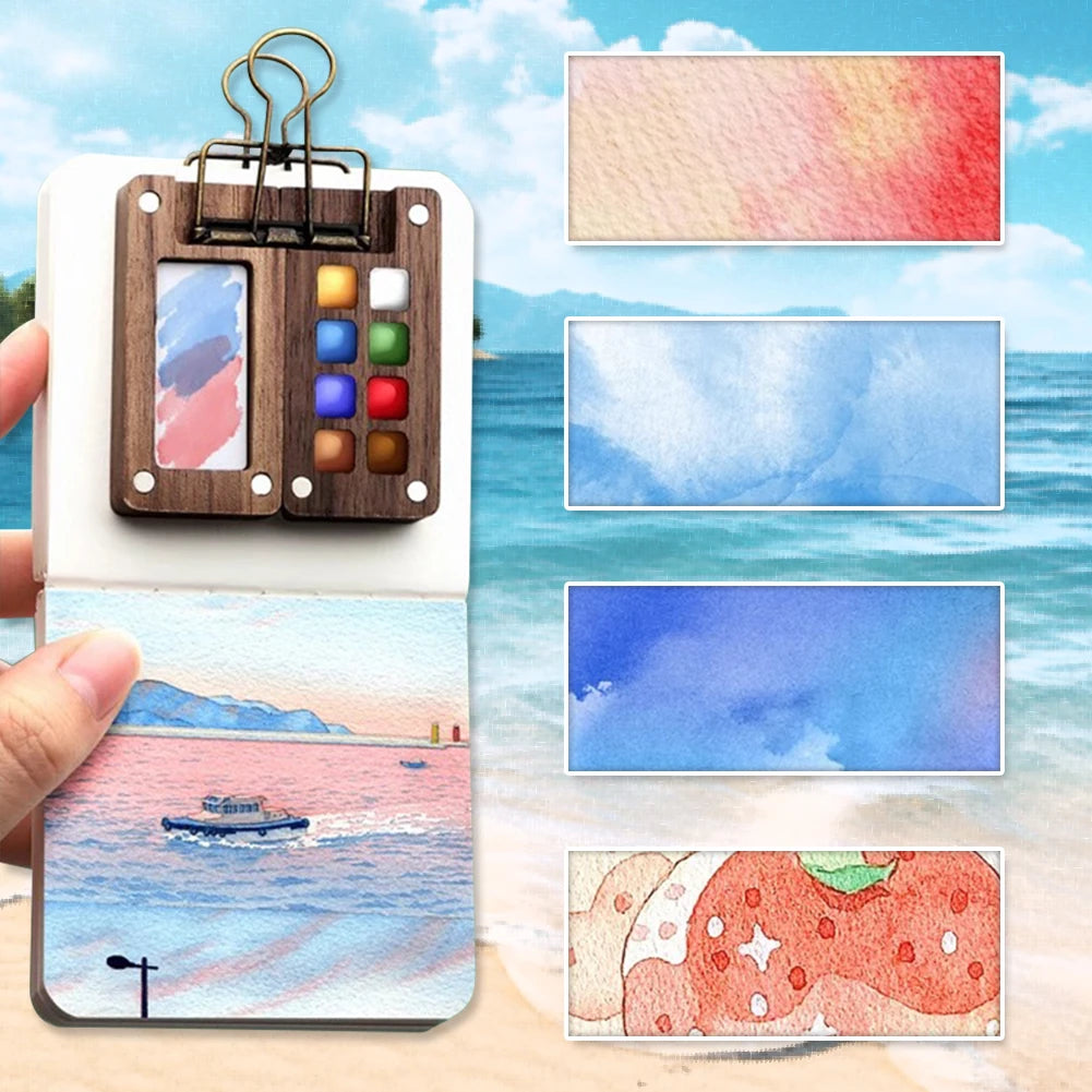 Reise Aquarell-Farbpalette Set, Mini Taschen Künstler Farbpalette