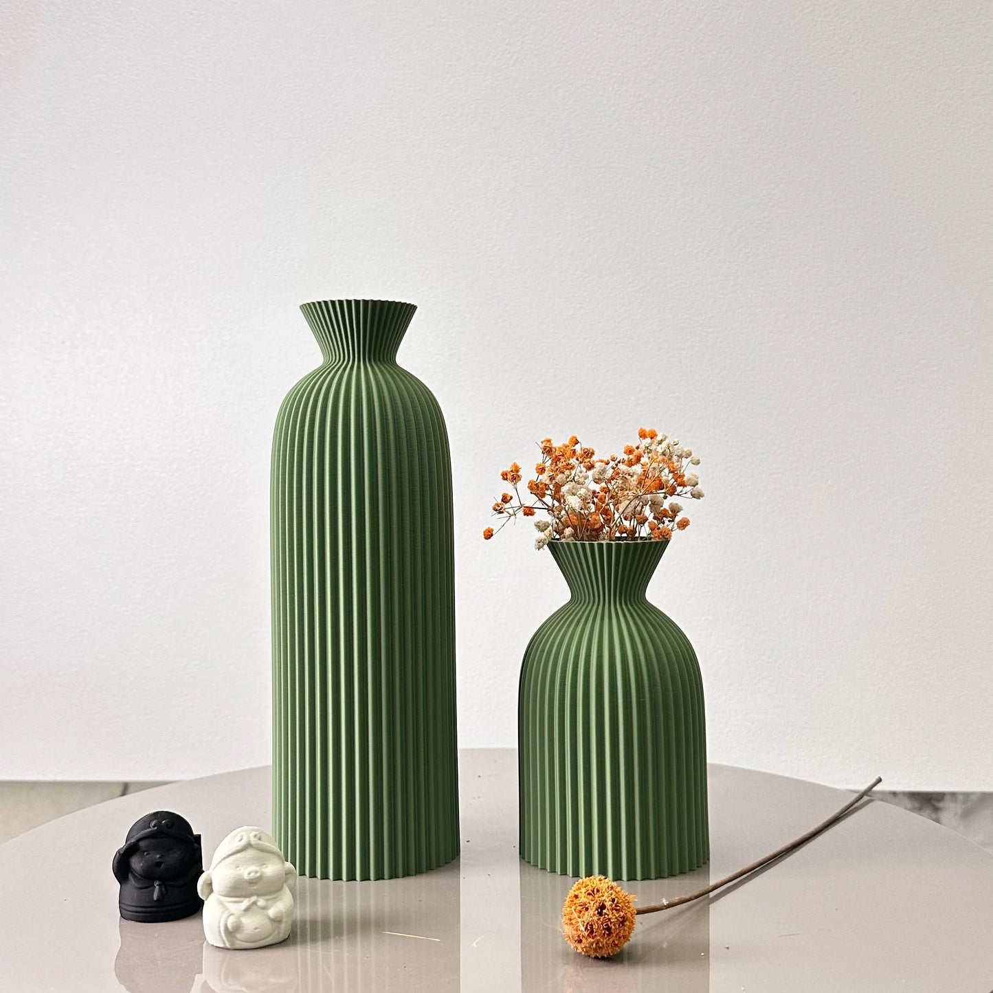 Modernes Vasen Set gewelltes Design für Trockenblumen Dekoration