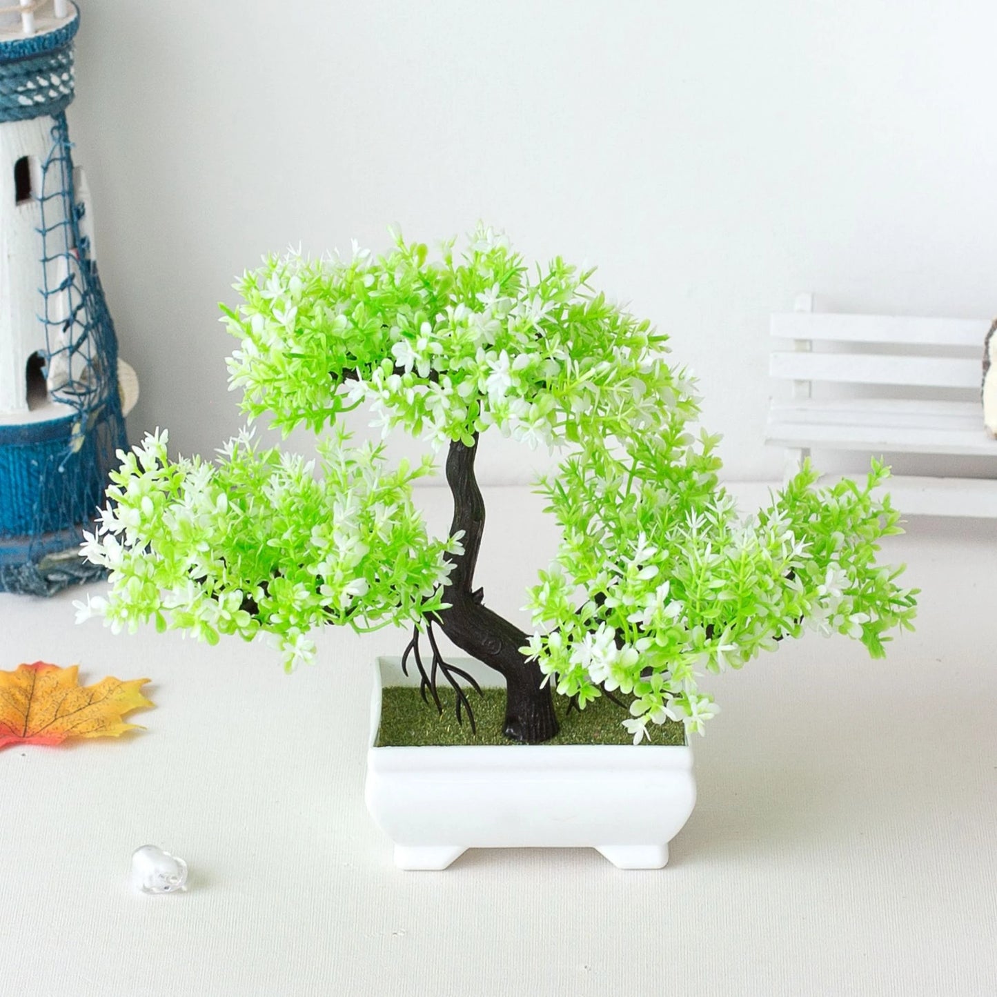 Grüne Kunstpflanze Bonsai für stilvolle Raumdekoration