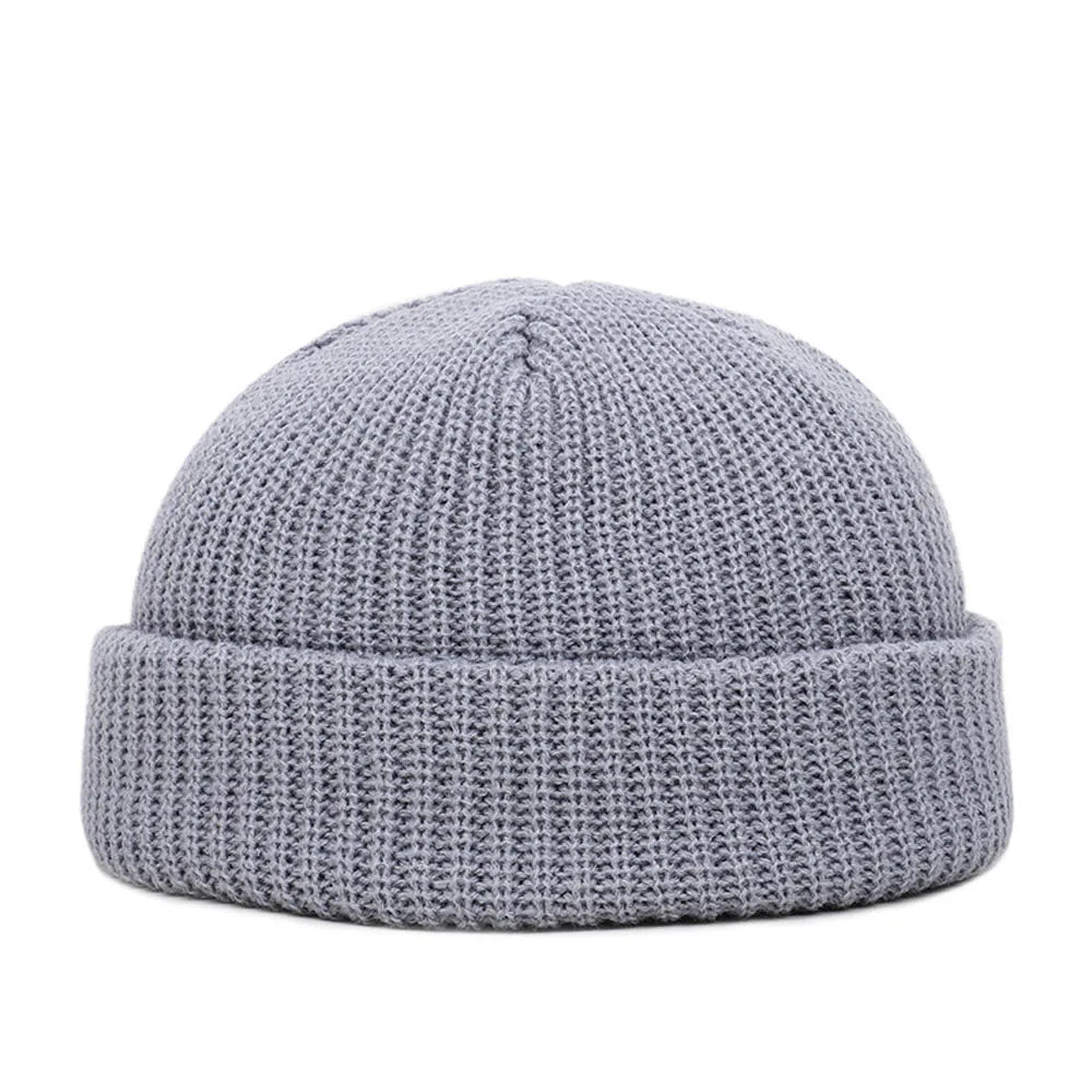 Elastische Unisex Winter Mütze Kurz Gestrickt Warm Beanie Kappe Erwachsene