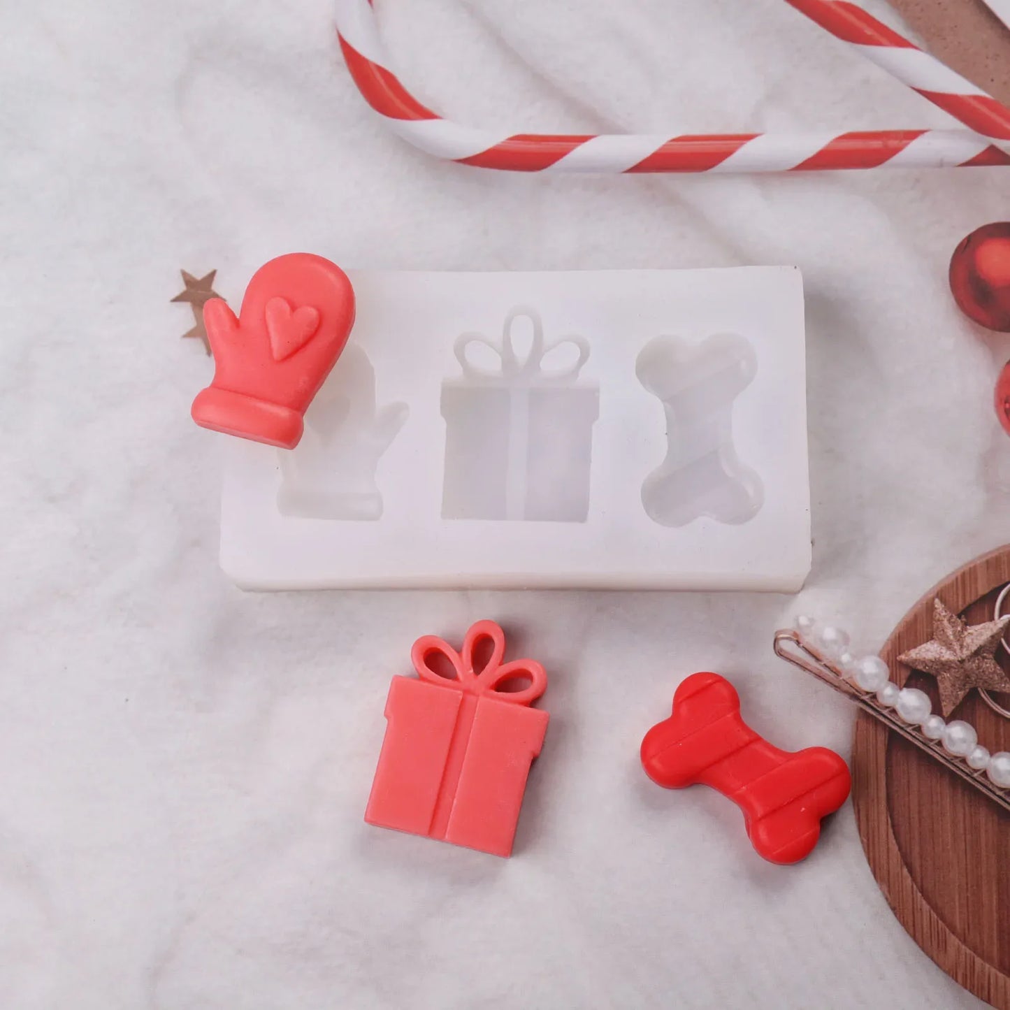 Weihnachts-Silikonform für DIY-Kerzen und Schokoladenkuchen wiederverwendbar
