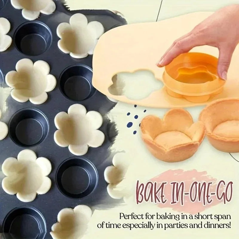 Blumenförmiges Teig-Tamper Set aus Kunststoff für Kuchen - Gebäck