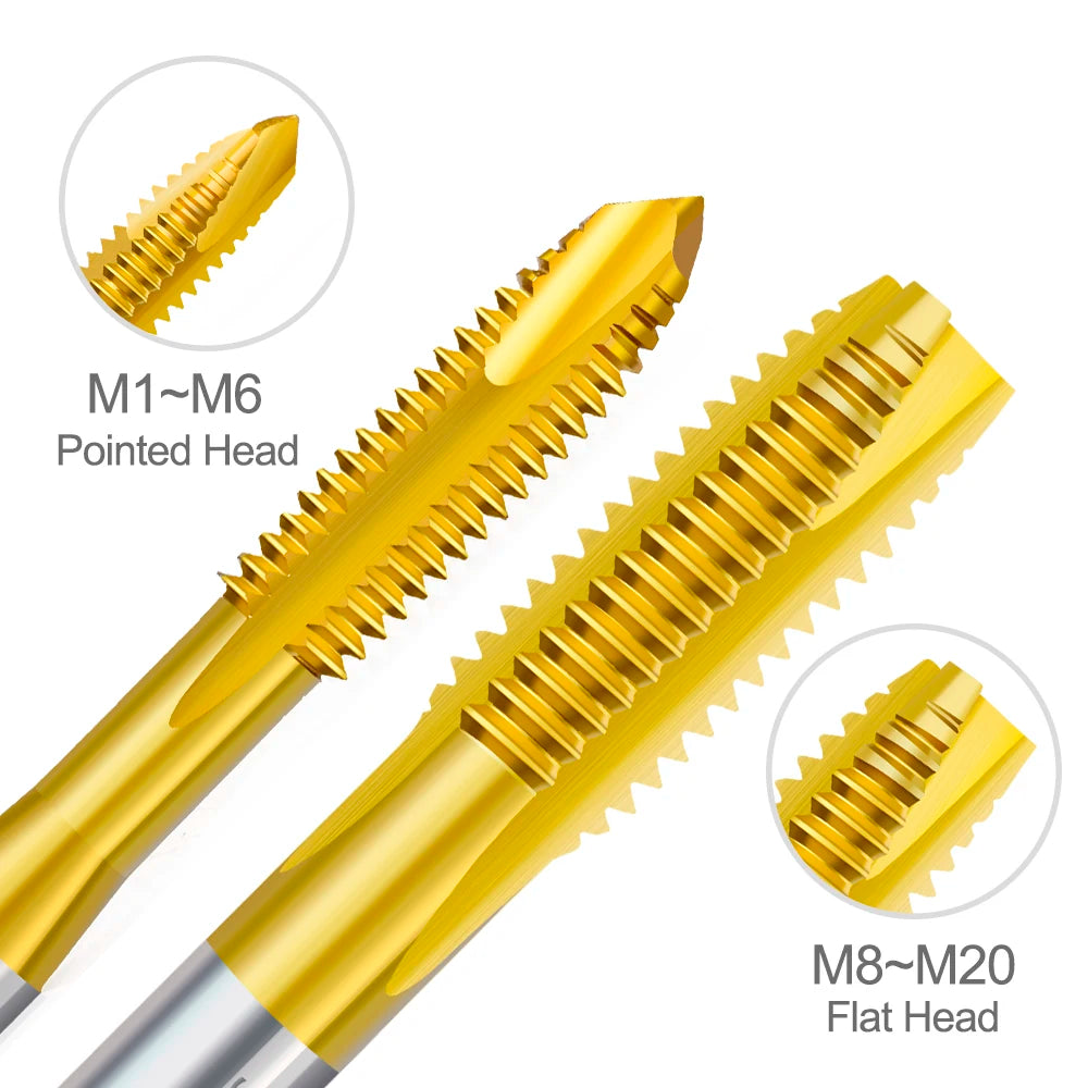HSS Titanbeschichtung Gewindebohrer M2-M12 Metrisch Handwerkzeuge