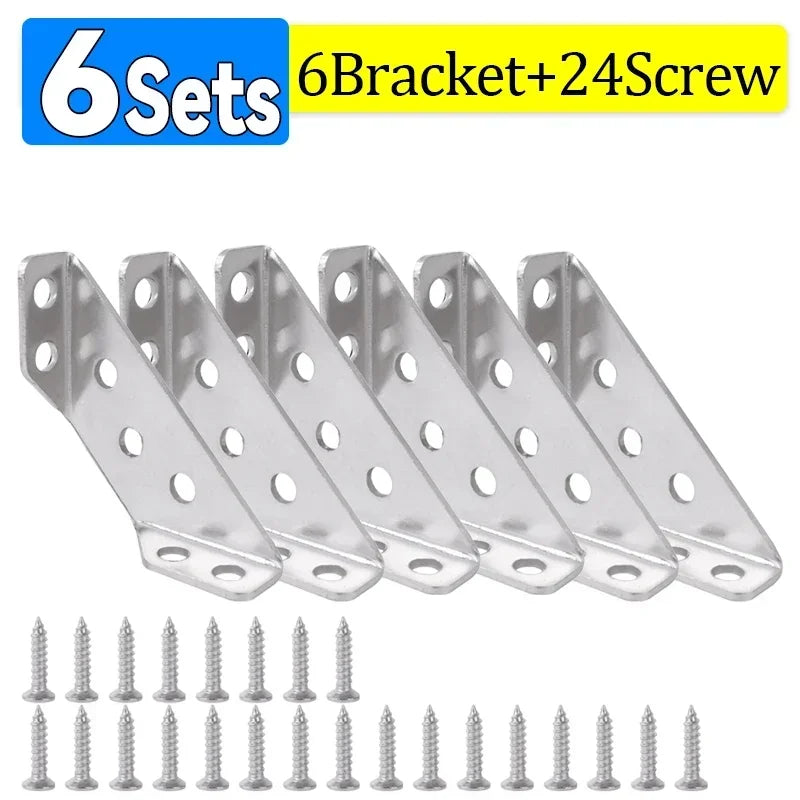 Stabile Möbelverstärkung: 10er Set Edelstahl Eckwinkel mit Schrauben 7 cm