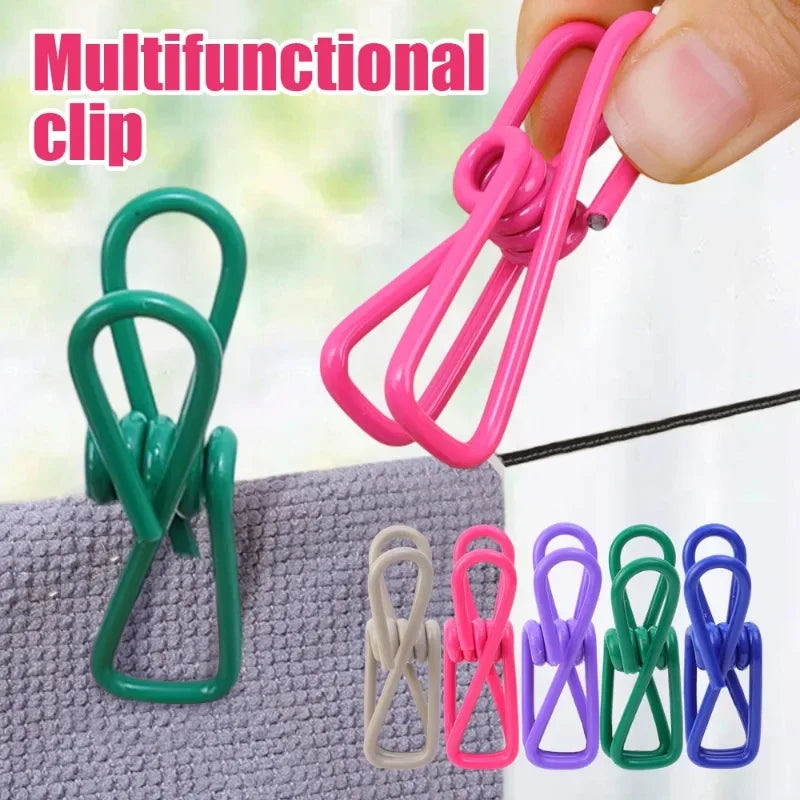 Frische - Ordnung: 50 bunte Edelstahl-Clips 5,5x3x2cm für Küche - Haushalt
