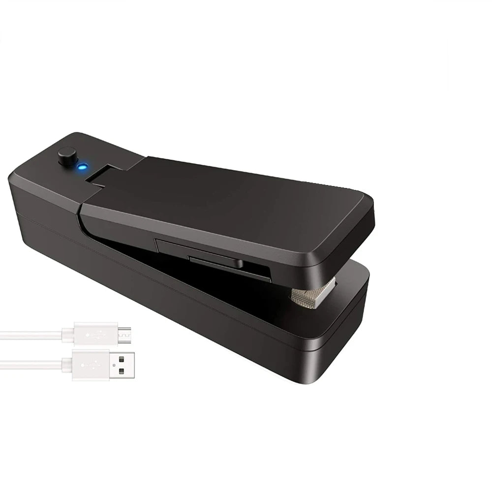 Frisch - Sicher: Tragbarer 2-in-1 Beutelversiegler - Cutter, USB-wiederaufladbar