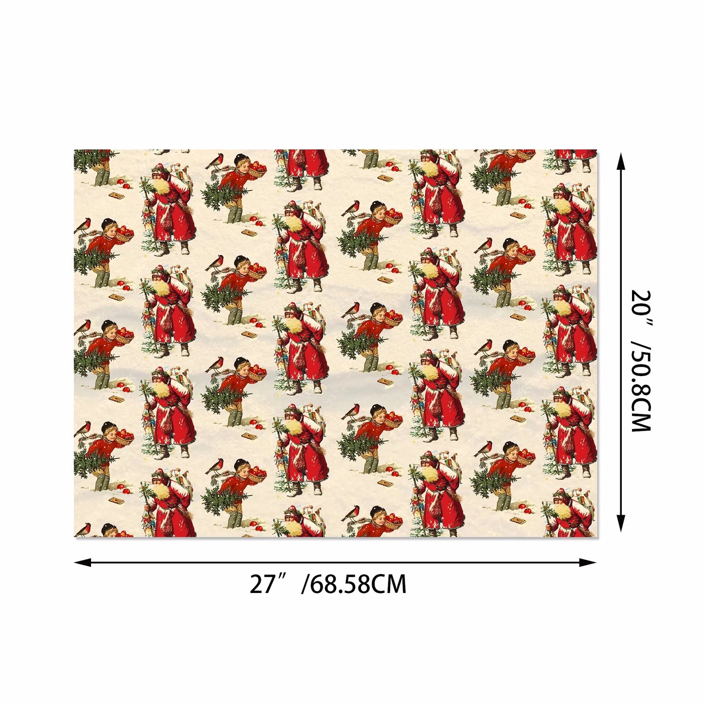 12-teiliges weihnachtliches Verpackungspapier mit Santa und Weihnachtsbaum
